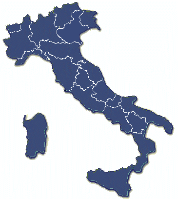 Mappa Italia divisa per regioni